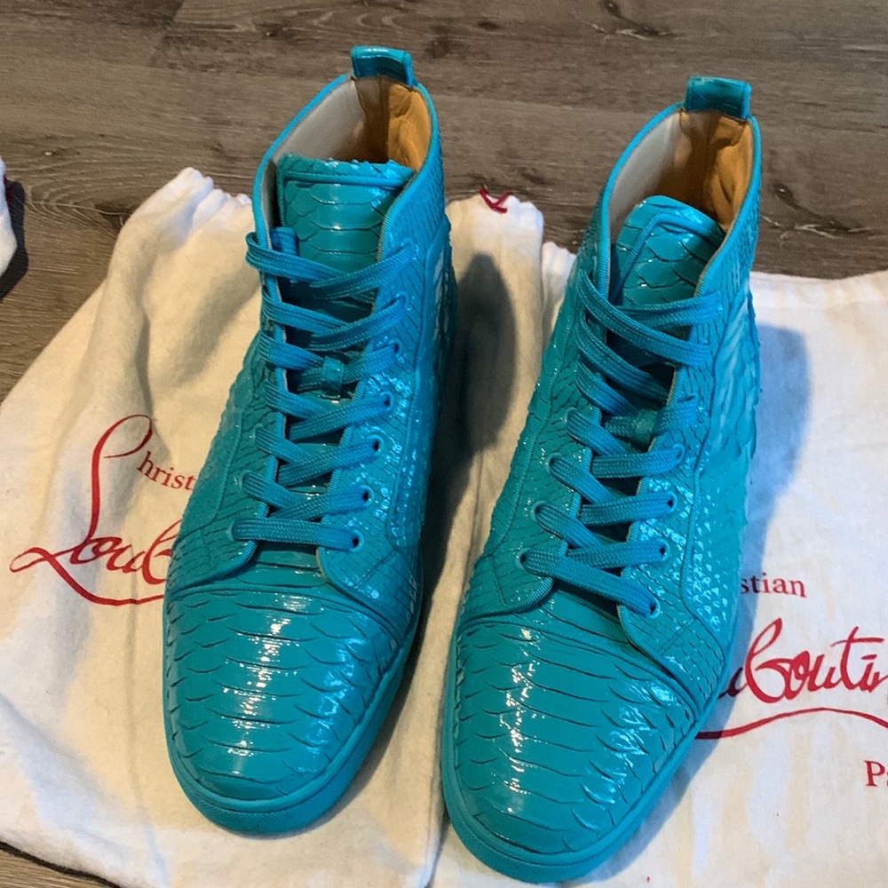 USED 11.5 Christian Louboutin Python Men Sneakers